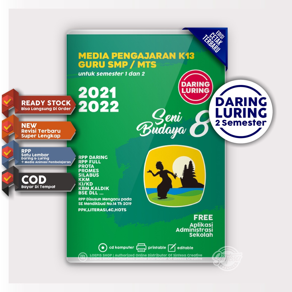 Jual CD RPP 1 LEMBAR SENI BUDAYA SMP/MTs KELAS 8 DARING DAN LURING K13 ...