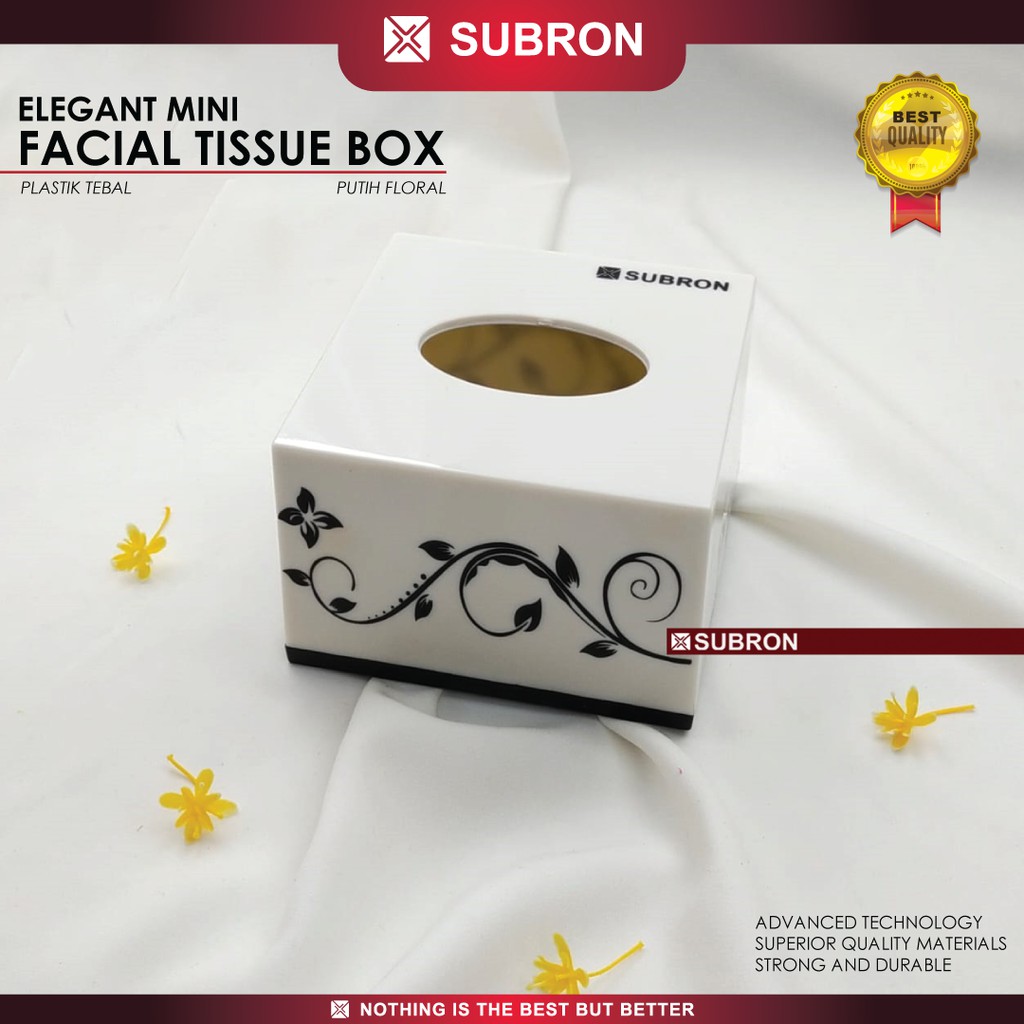 Jual Subron Kotak Tisu Mini Tempat Tissue Box Putih Hitam Gambar Kecil