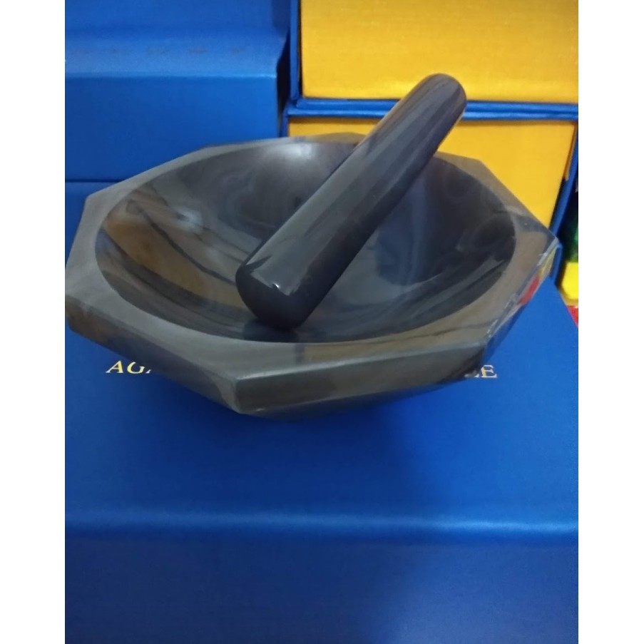 Jual Agate Mortar and Pestle Diameter 10 cm Batu Alam Agate Laboratory