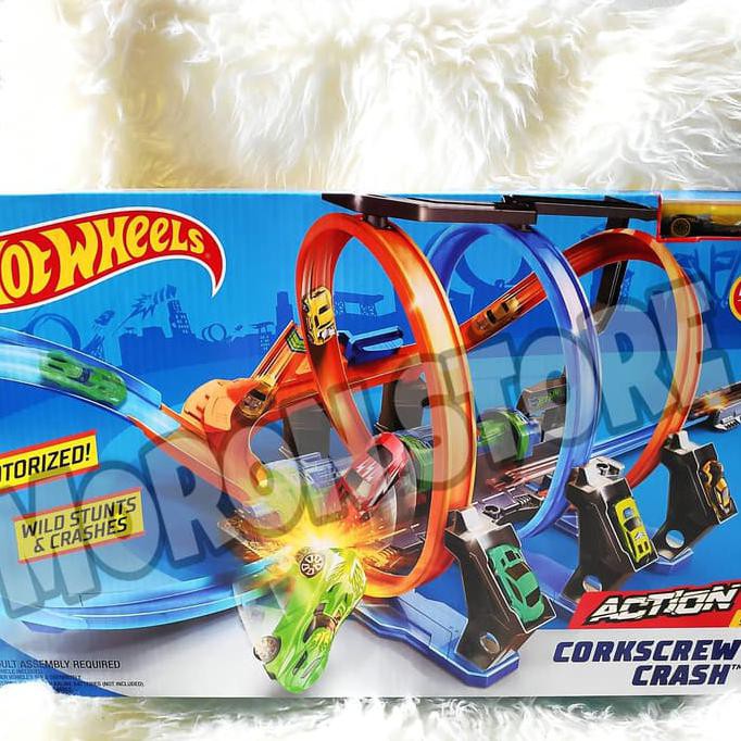 Jual Hot wheels Hotwheels Corkscrew Crash Track Set Original Mattel ...