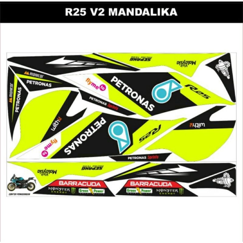 Jual sticker decal R25 V2 PETRONAS GRAFIS MANDALIKA | Shopee Indonesia