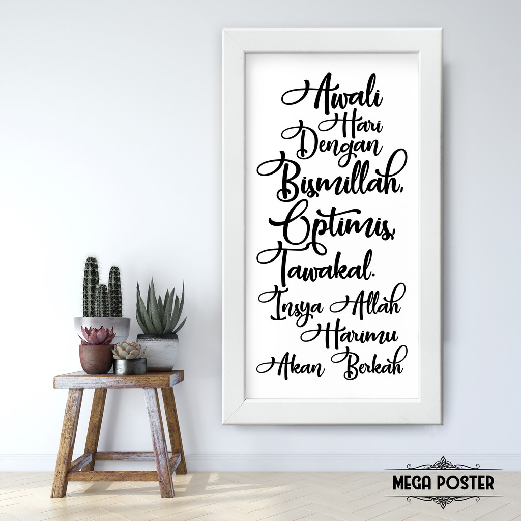 Jual Poster Kata Motivasi Berkah Harimu Hiasan Dinding Rumah