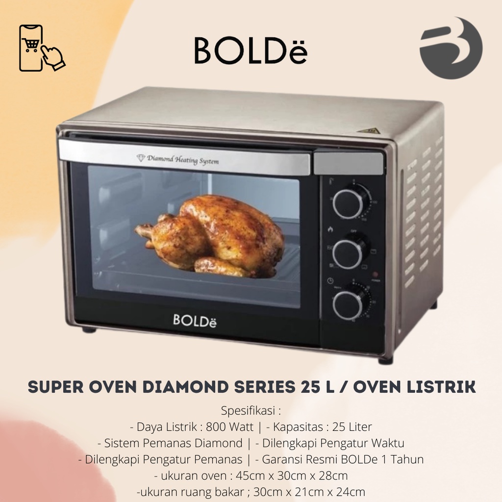 Jual Bolde Super Oven Diamond Series Liter Oven Listrik Bolde Shopee Indonesia