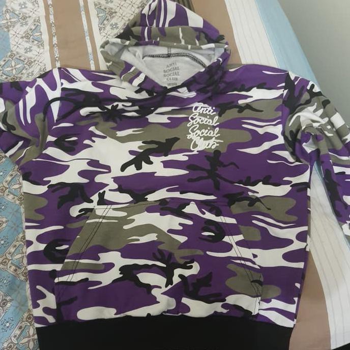 Anti social social cheap club purple camo hoodie