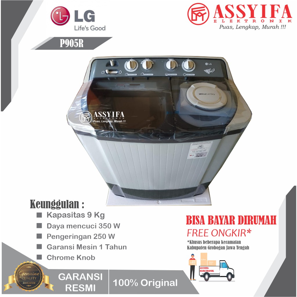 Jual MESIN CUCI LG P9050R | P905RTB 2 TABUNG 9KG NEW GARANSI RESMI 100% ...