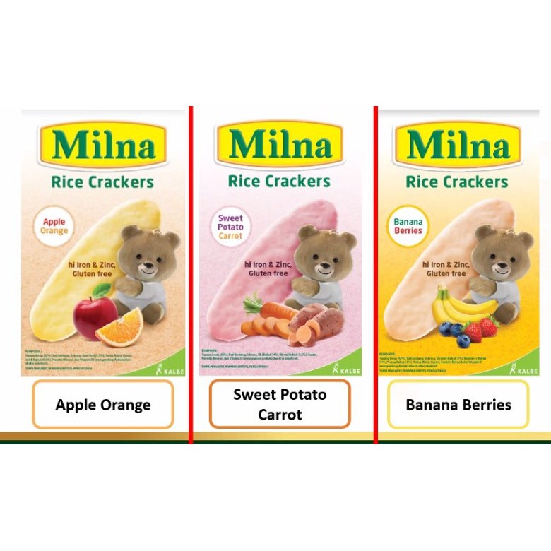 Jual Milna Rice Crackers / Milna Biskuit Bayi Rice Cracker 20 G