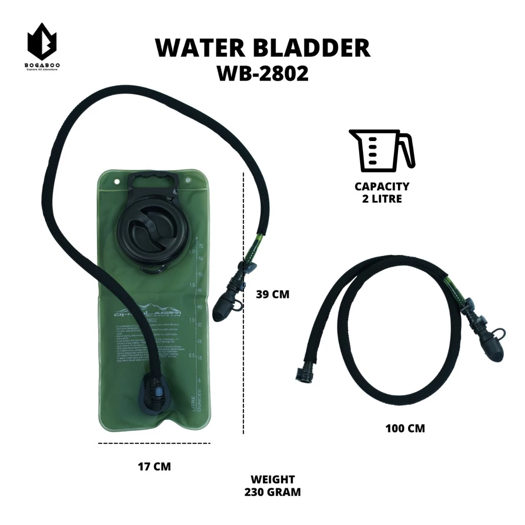 Water Bladder Dhaulagiri Green 2 Liter Wb 2802 - Kantong Air Minum Outdoor - Waterbladder