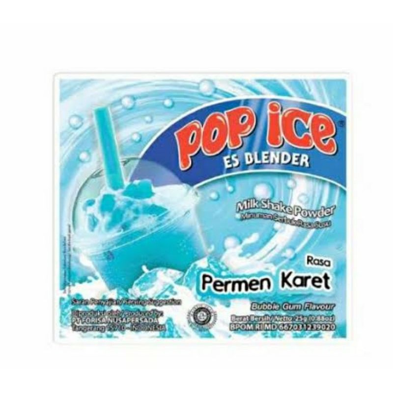 Jual Pop ice rasa permen karet 1 renteng isi 10 sachet | Shopee Indonesia