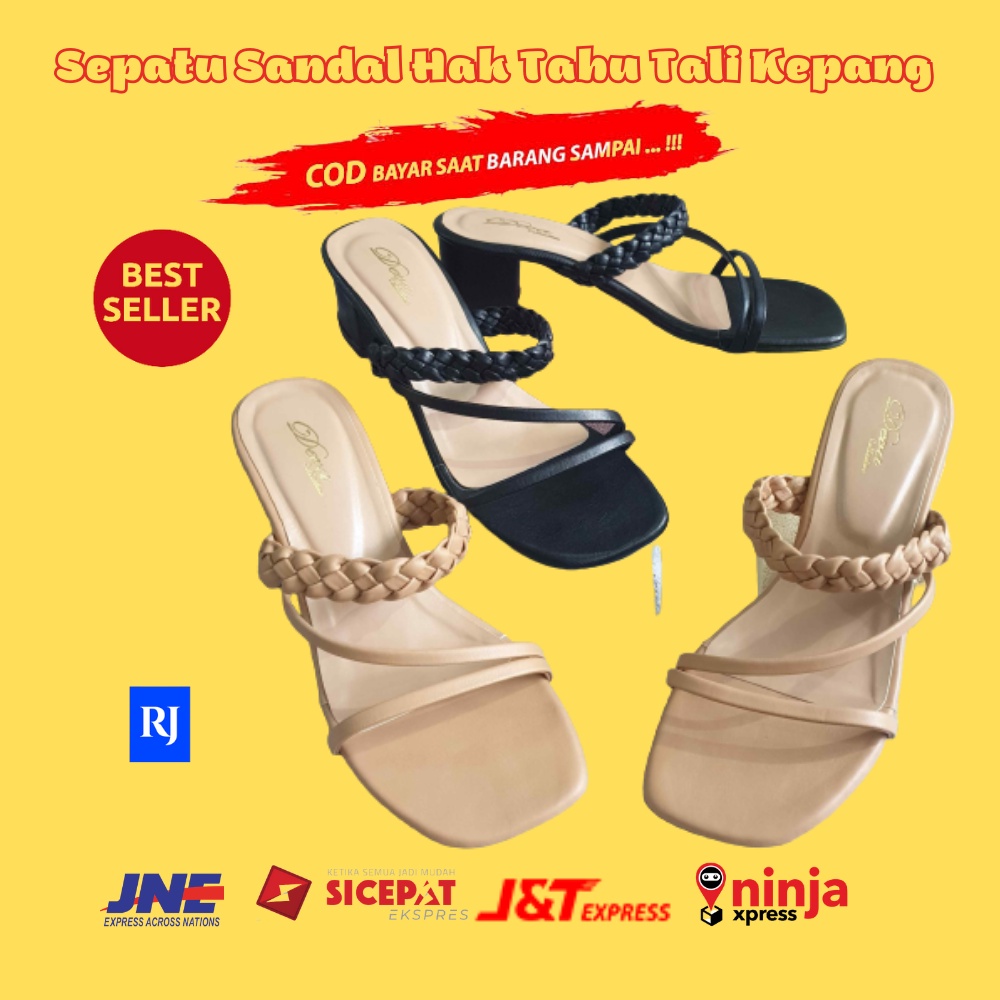 Jual Rj Sepatu Sandal Wanita Hak Tahu Tali Kepang Original Terbaru Kaca