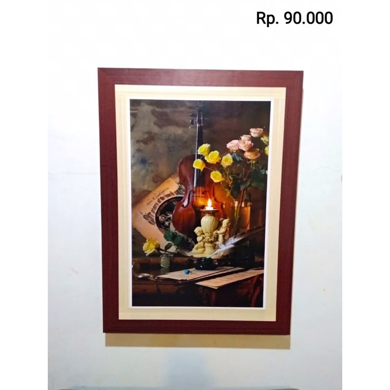 Jual Poster Lukisan Bingkai 60x45cm Dekorasi Hiasan Dinding | Shopee ...