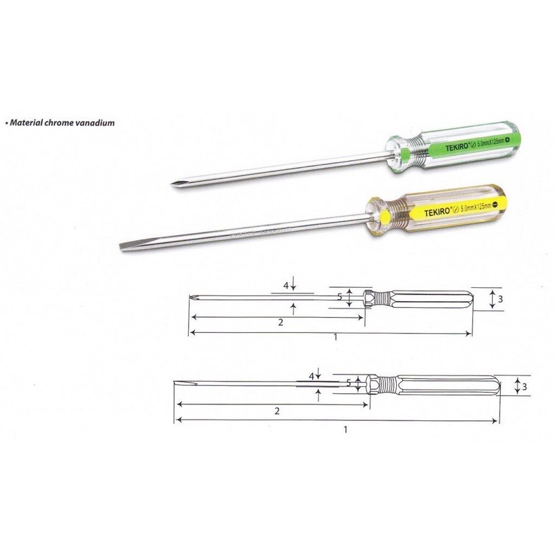 Jual Obeng Gagang Kristal Minus Plus Mm X Mm In Line Screwdriver Tekiro