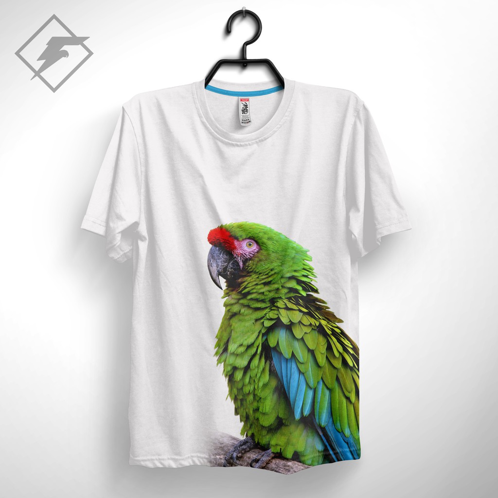 KAOS DISTRO GAMBAR BURUNG MACAW MILITARY BOTTOM