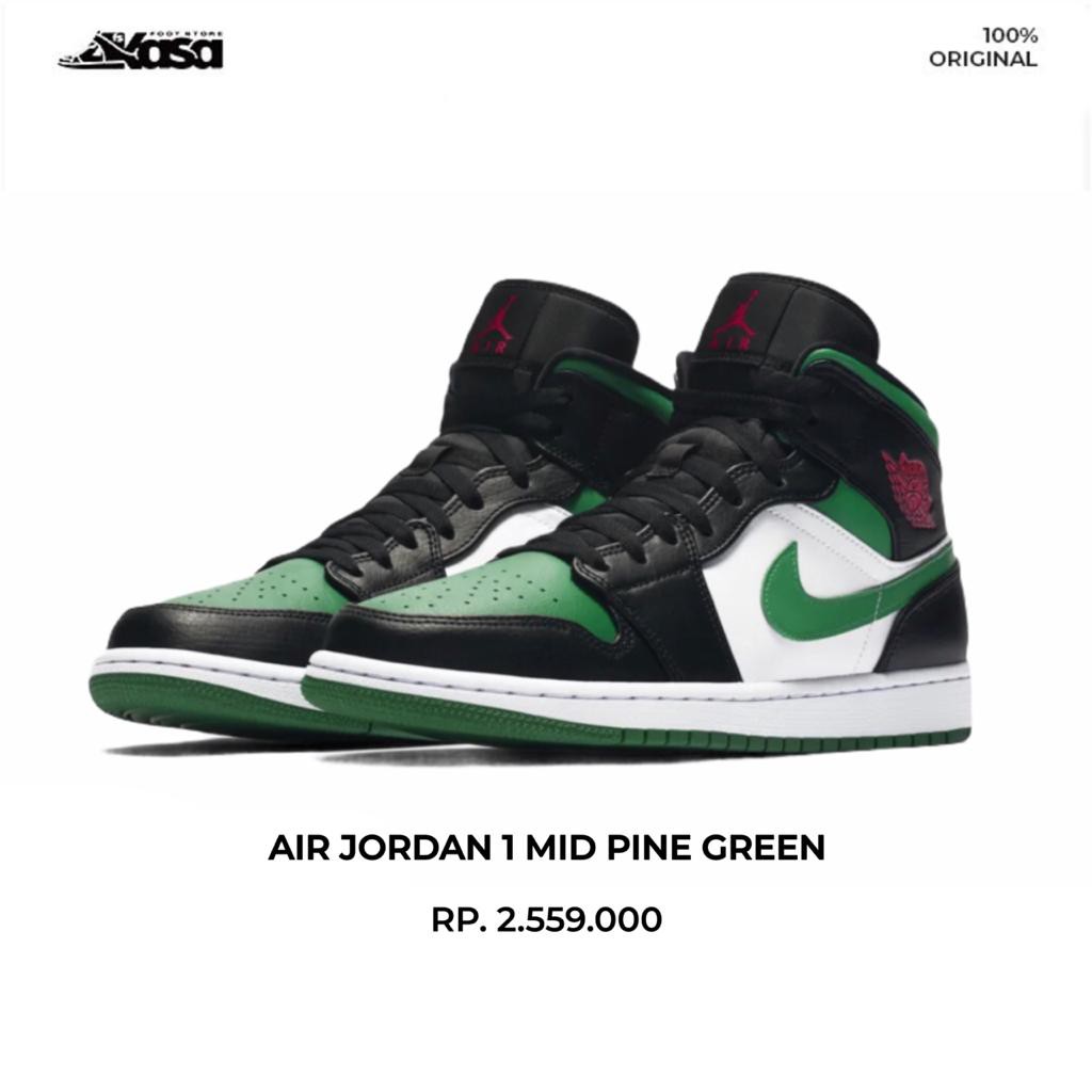 AIR JORDAN 1 MID PINE GREEN Musfiqsport