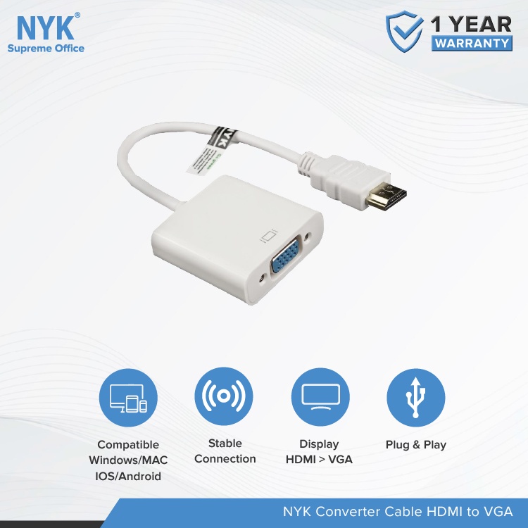 NYK Converter Cable HDMI to port VGA COD (3)