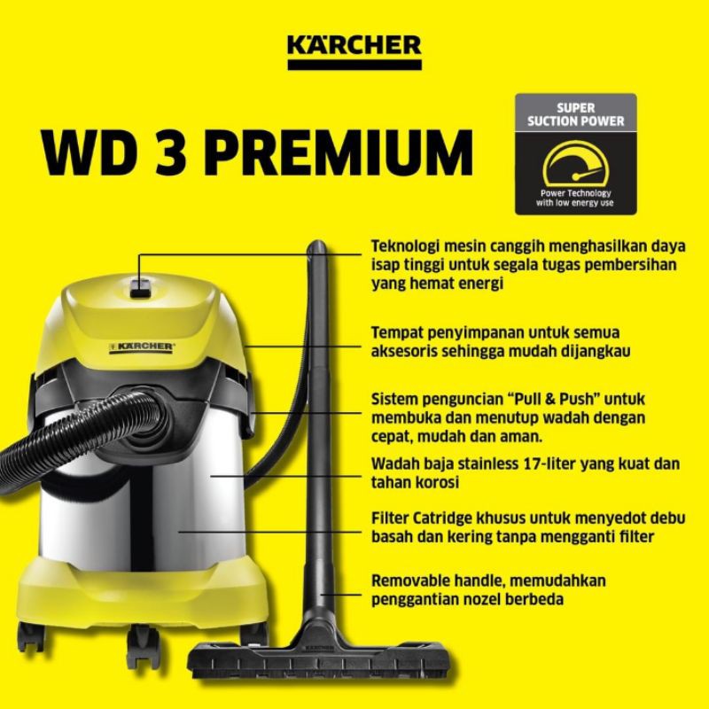 Jual Karcher WD 3 Premium Wet & Dry Vacuum Cleaner Shopee Indonesia