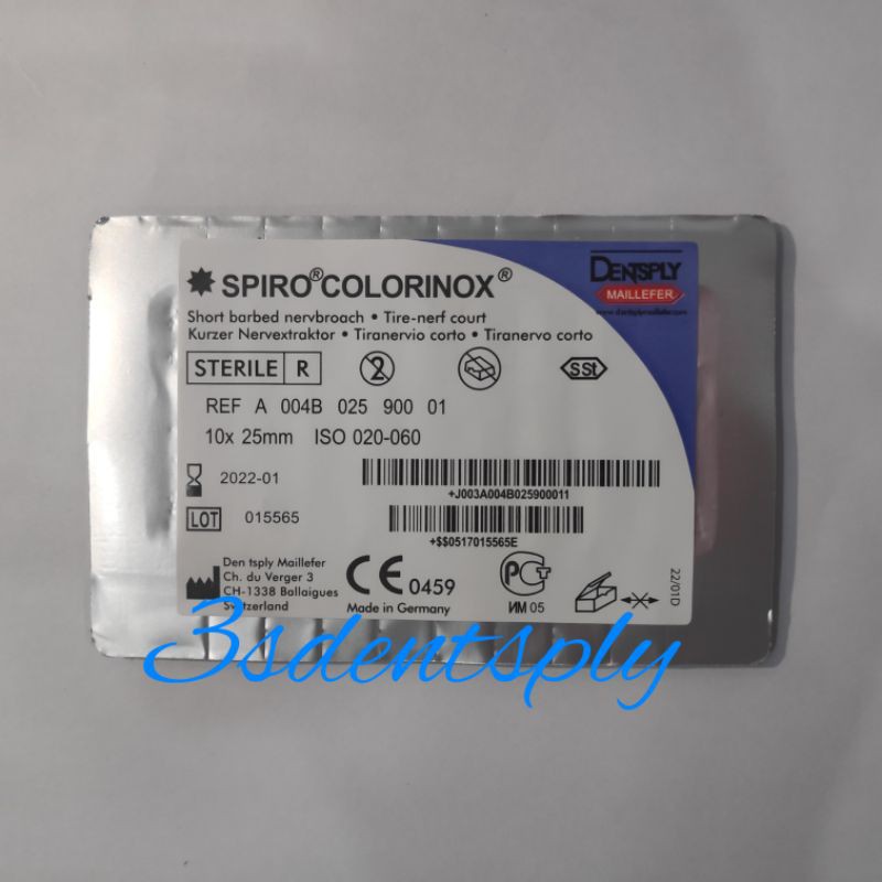 Jual Dental Barbed broach dentsply spiro colorinox / endo jarum ...