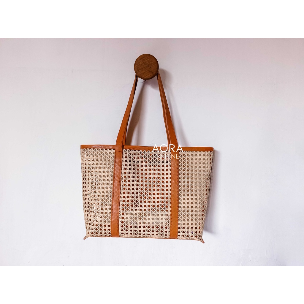 Canggu Tote Bag Rotan Rattan Bag Summerbag Rattan Leather Leather Bag Bali Bag Tas Rotan Bali Woven Webbing Rattan Sling Bag Straw Bag Tas