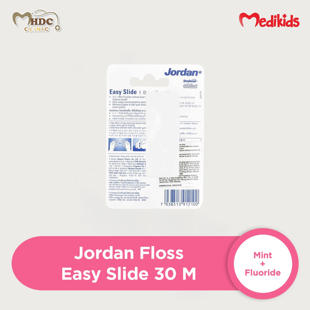 Jual Jordan floss easy Slide 30 m (Mint + Flouride) | Shopee Indonesia