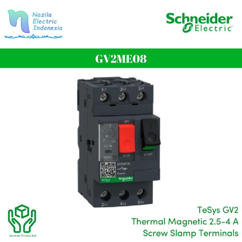 Jual Schneider GV2ME08 TeSys GV2 Circuit Breaker Thermal