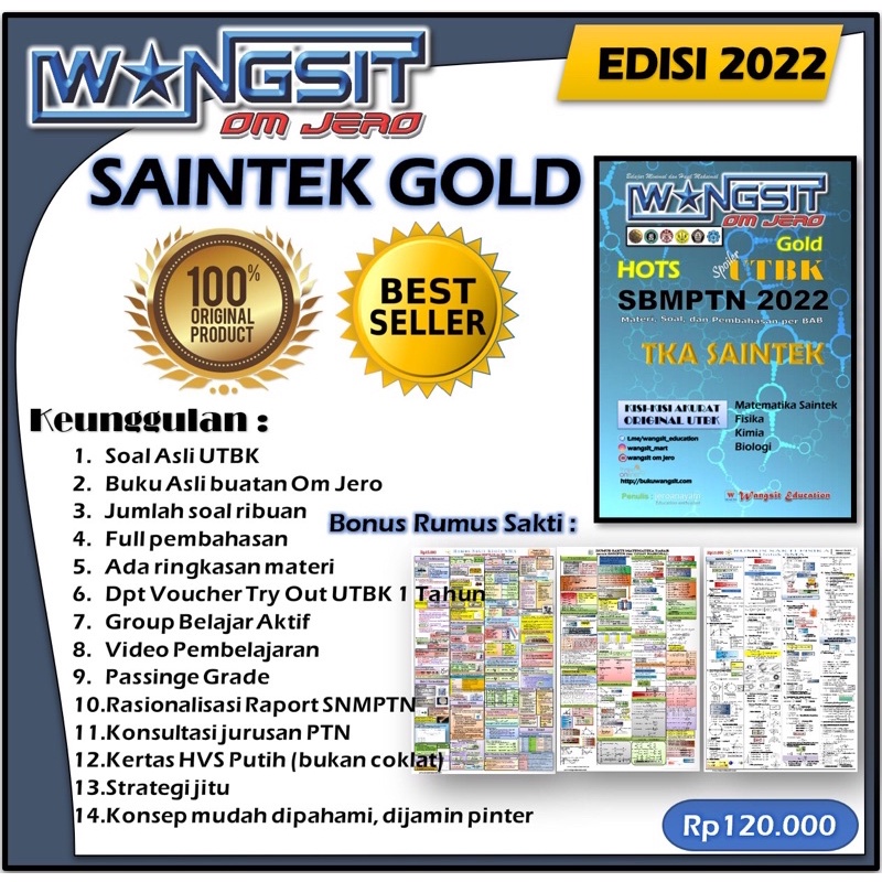 Jual Paket Buku Wangsit Gold Saintek Utbk Sbmptn Shopee Indonesia