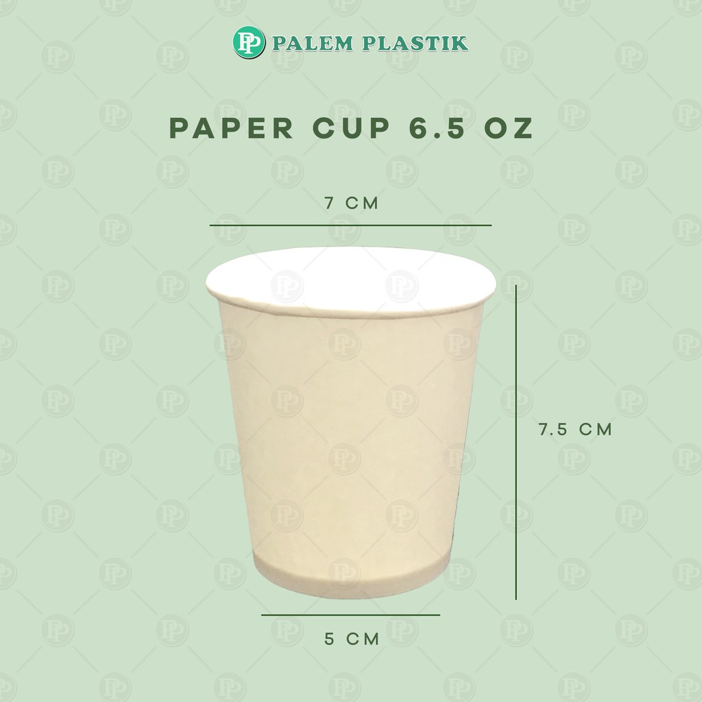 Jual PAPER CUP / GELAS KERTAS PUTIH POLOS 6.5 Oz (1 pack isi 50 Pcs ...