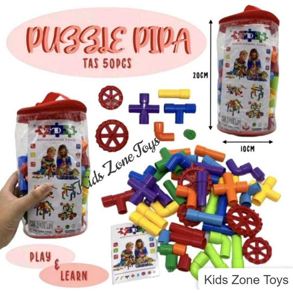 Jual Mainan Block Pipa Sambung Edukatif Bongkar Pasang / Puzzle Pipa ...