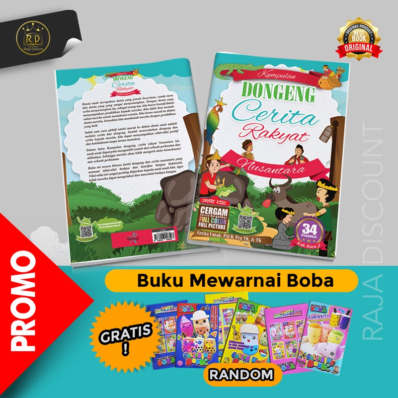 Jual Buku KUMPULAN DONGENG CERITA RAKYAT NUSANTARA Free Coloring Book ...