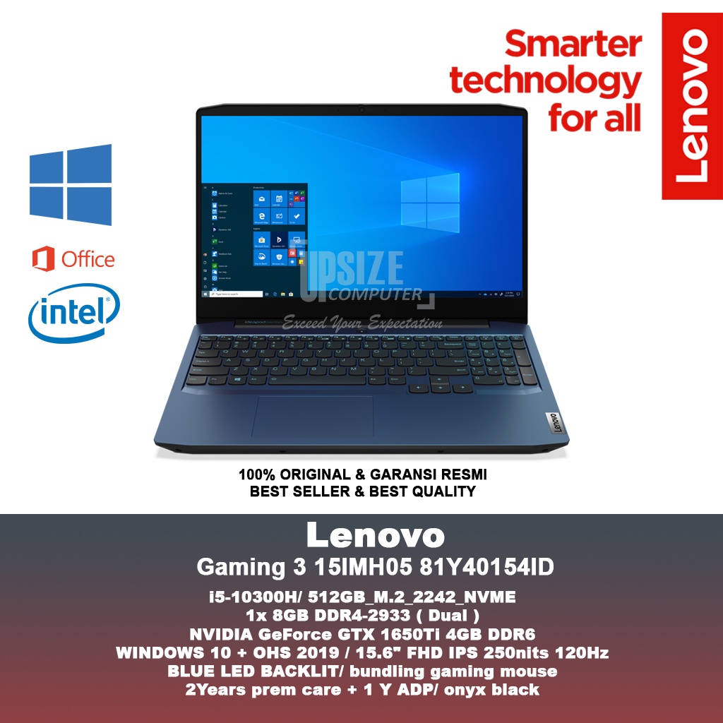 Jual Laptop gaming murah Lenovo Ideapad Gaming 3 i5 10300H 8GB 512GB ...