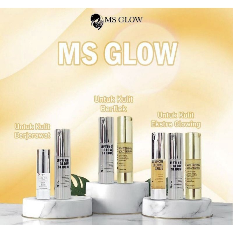 Jual MS GLOW - SERUM Luminous / Acne / Lifting / Whitening Glod 24K ...