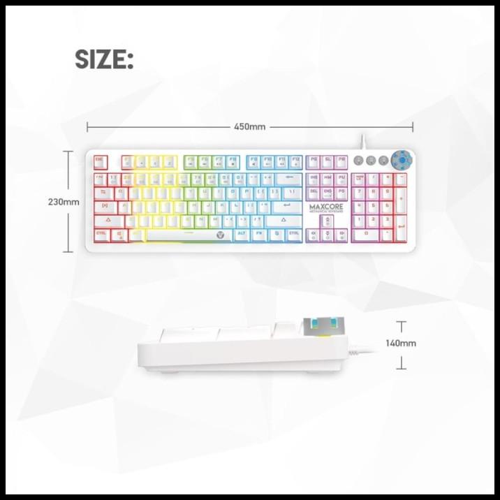 Jual Fantech Maxcore Mk852 Keyboard Mechanical Maxcore Space White ...