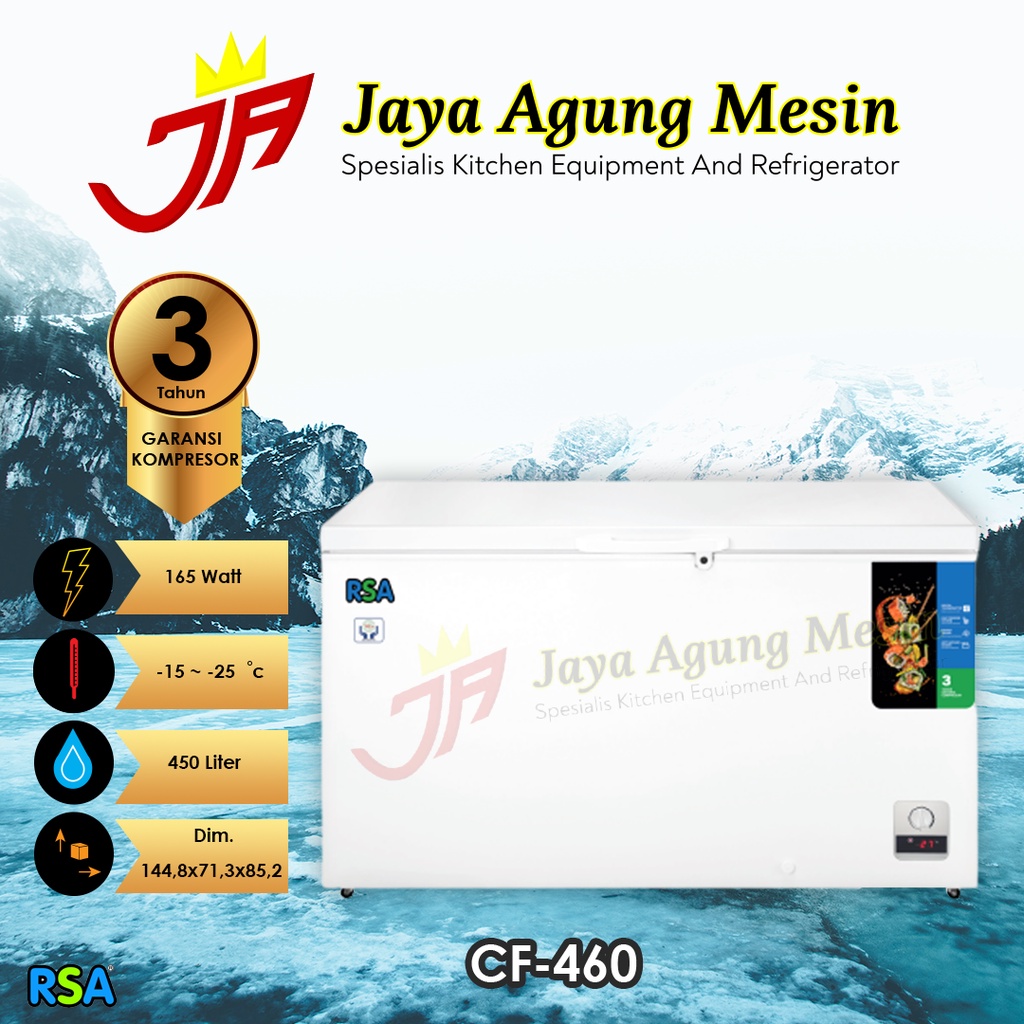 Jual RSA CHEST FREEZER TYPE CF-460/Freezer Box 450 liter/Freezer Cf 460 ...