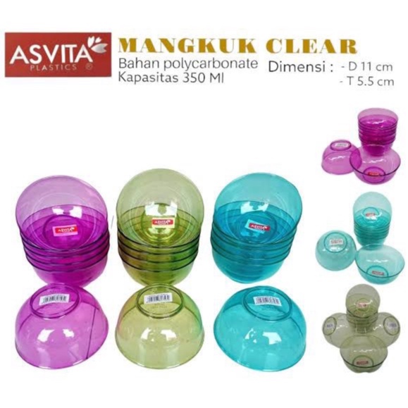 Jual Mangkok Plastik Bening Kecil As 4 5 300ml Asvita Mangkok Plastik