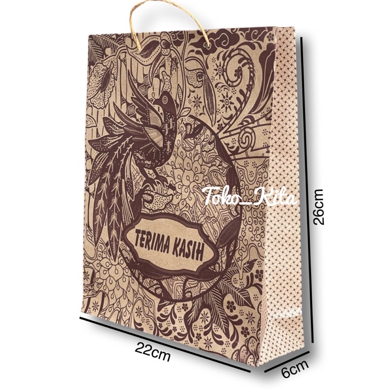 Jual Paper Bag Batik Kraft Ukuran 22x6x26 Tas Kertas Kraf 125gsm ...