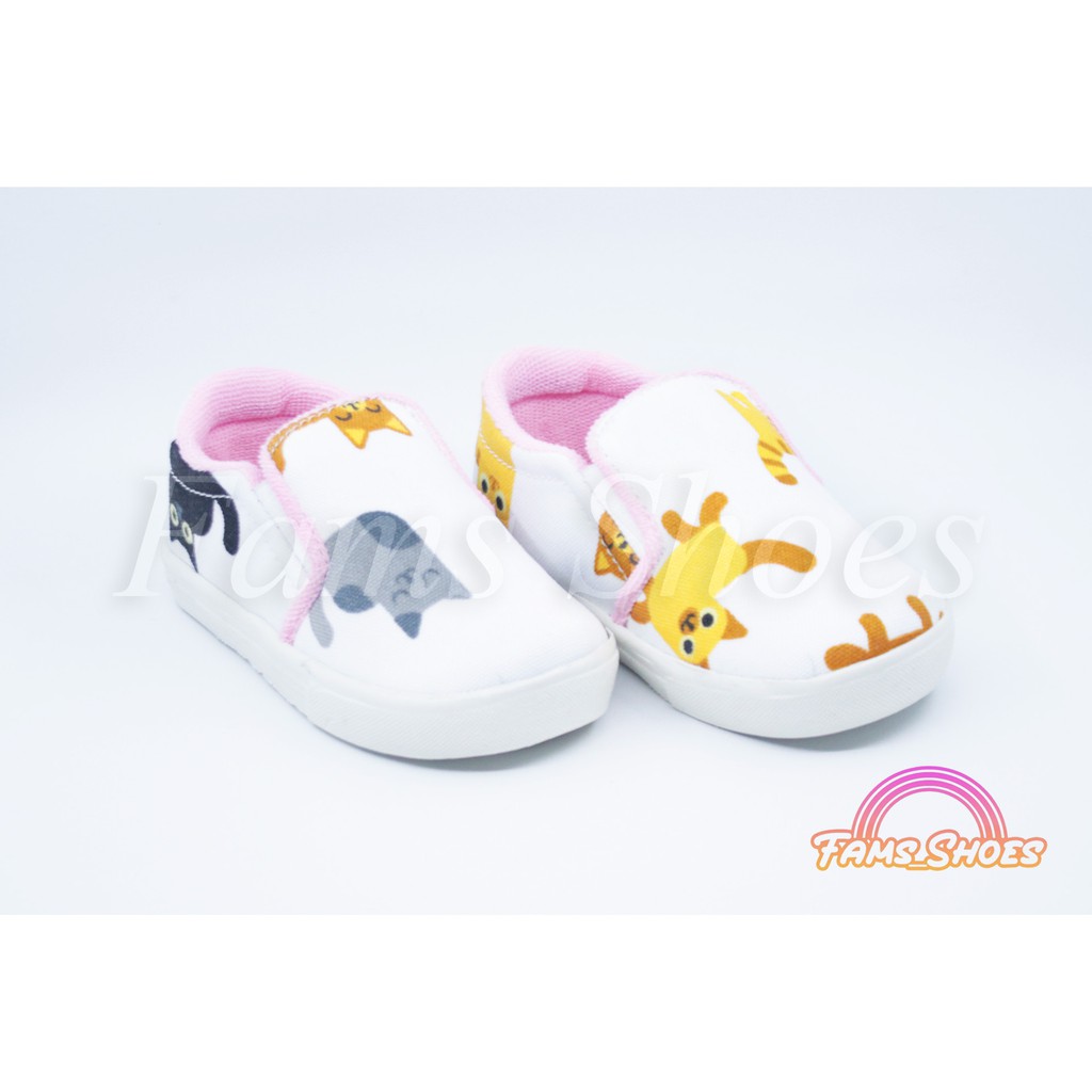 Jual { COD } Sepatu Anak Slip On Motif Kucing Lucu MURAH | Shopee Indonesia