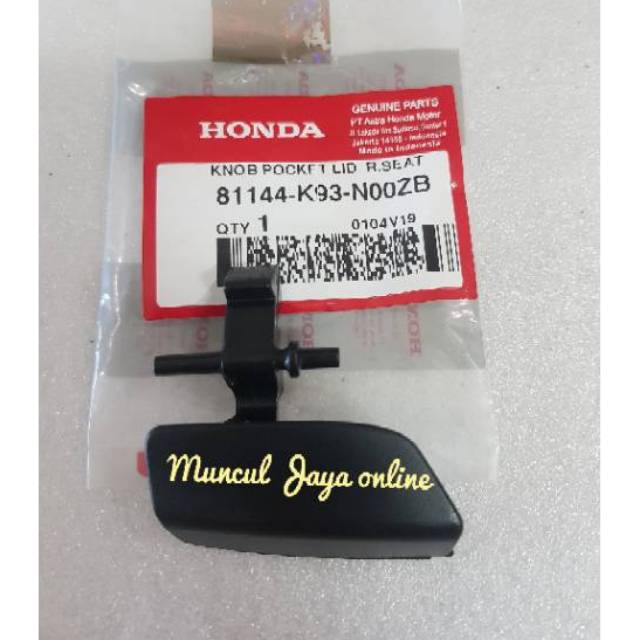 Jual 81144-K93-N00ZB Knob Pocket Lid R seat New Honda Scoopy fi esp ...