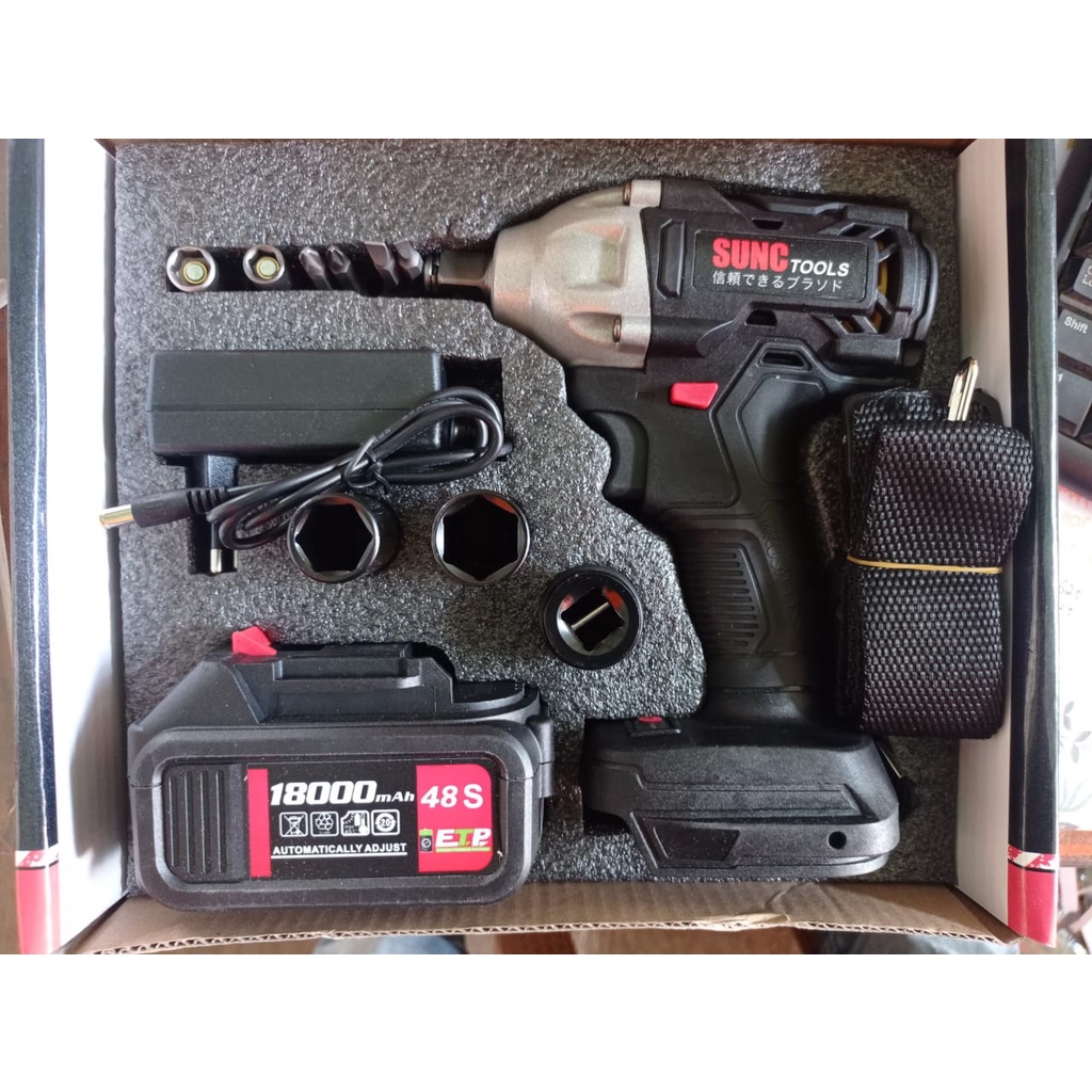 Jual Mesin Pembuka Baut V Cordless Impact Wrench S Batere Sunc Tools Shopee Indonesia