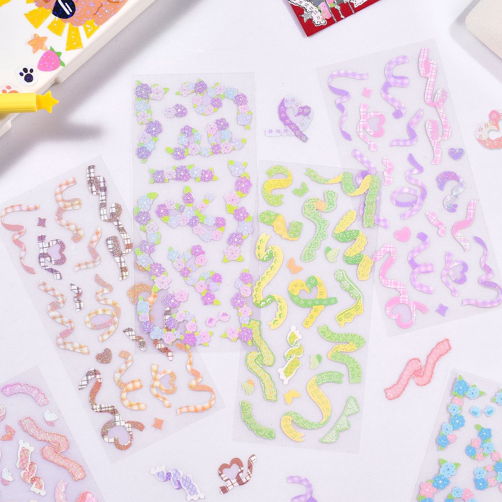 Jual Sticker Pita Ribbon Confetti Deco Glitter DIY Polcos | Shopee ...
