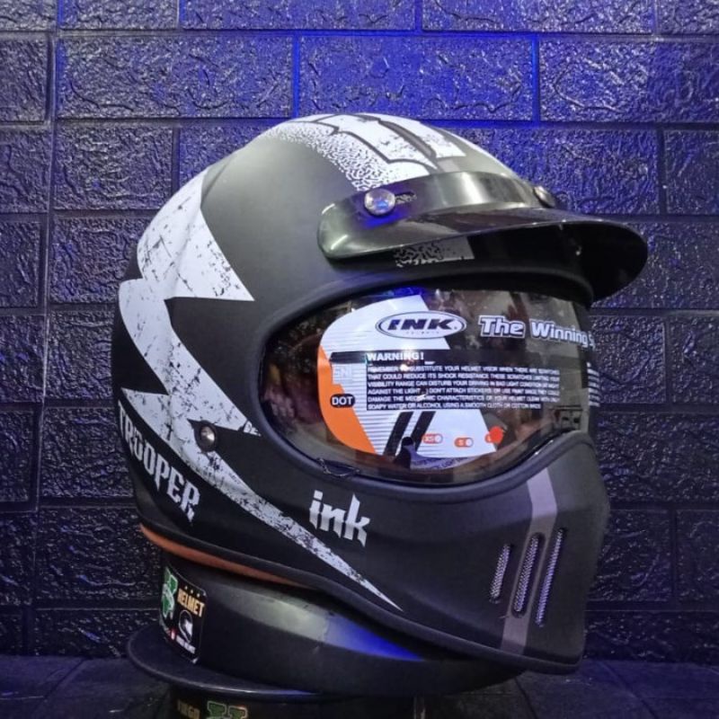 Jual Helm INK Trooper Polos Dan Motif Original SNI-DOT | Shopee Indonesia