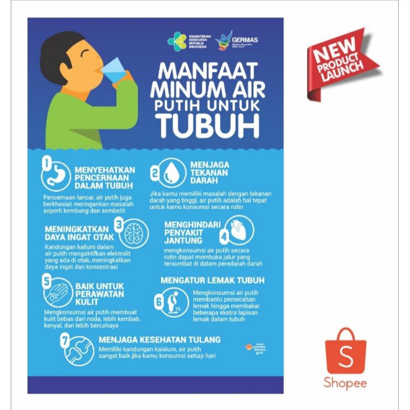 Jual Poster Manfaat Minum Air Putih Untuk Tubuh Shopee Indonesia 5786