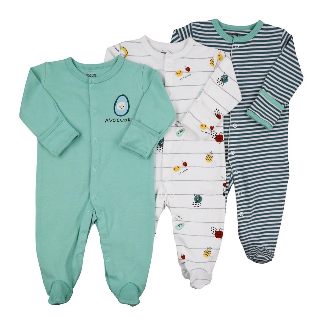 Jual BABYPOTATO - 3pcs Premium Sleepsuit Bayi 0-12Bulan Paket Piyama