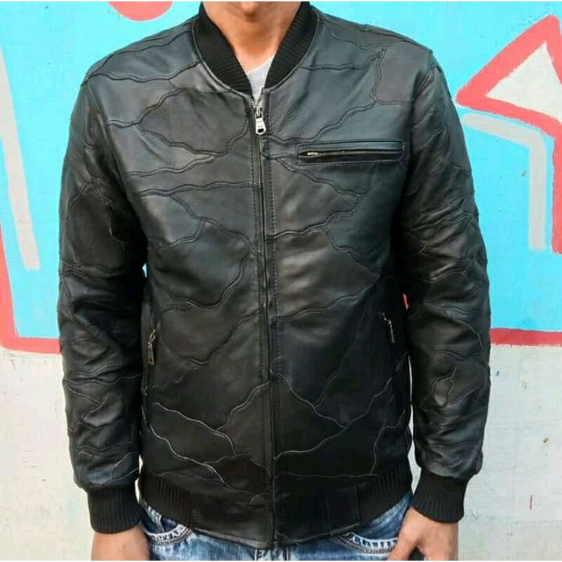Jual Jaket Pria kulit rib coklat tua Hitamasli garut | Shopee Indonesia