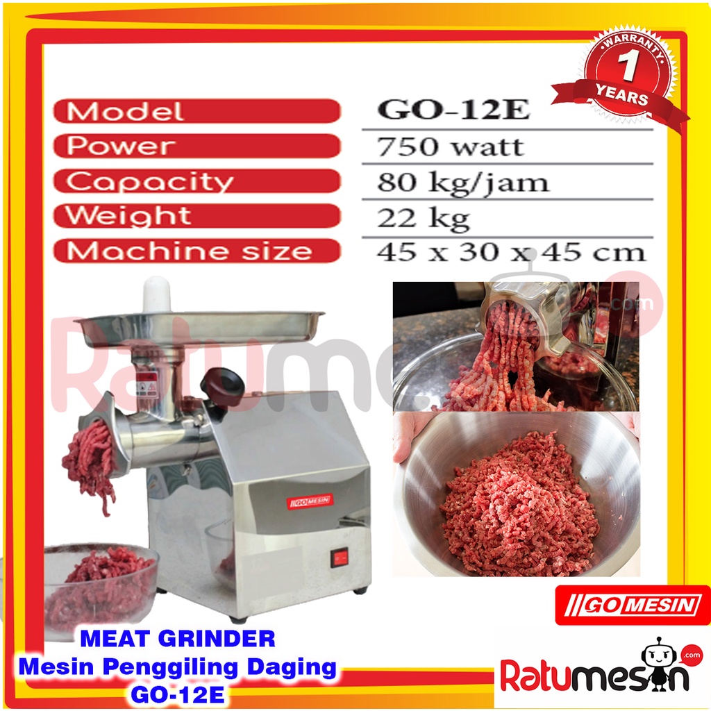 Jual Meat Grinder Mesin Penggiling Daging Go 12e Gomesin Kapasitas