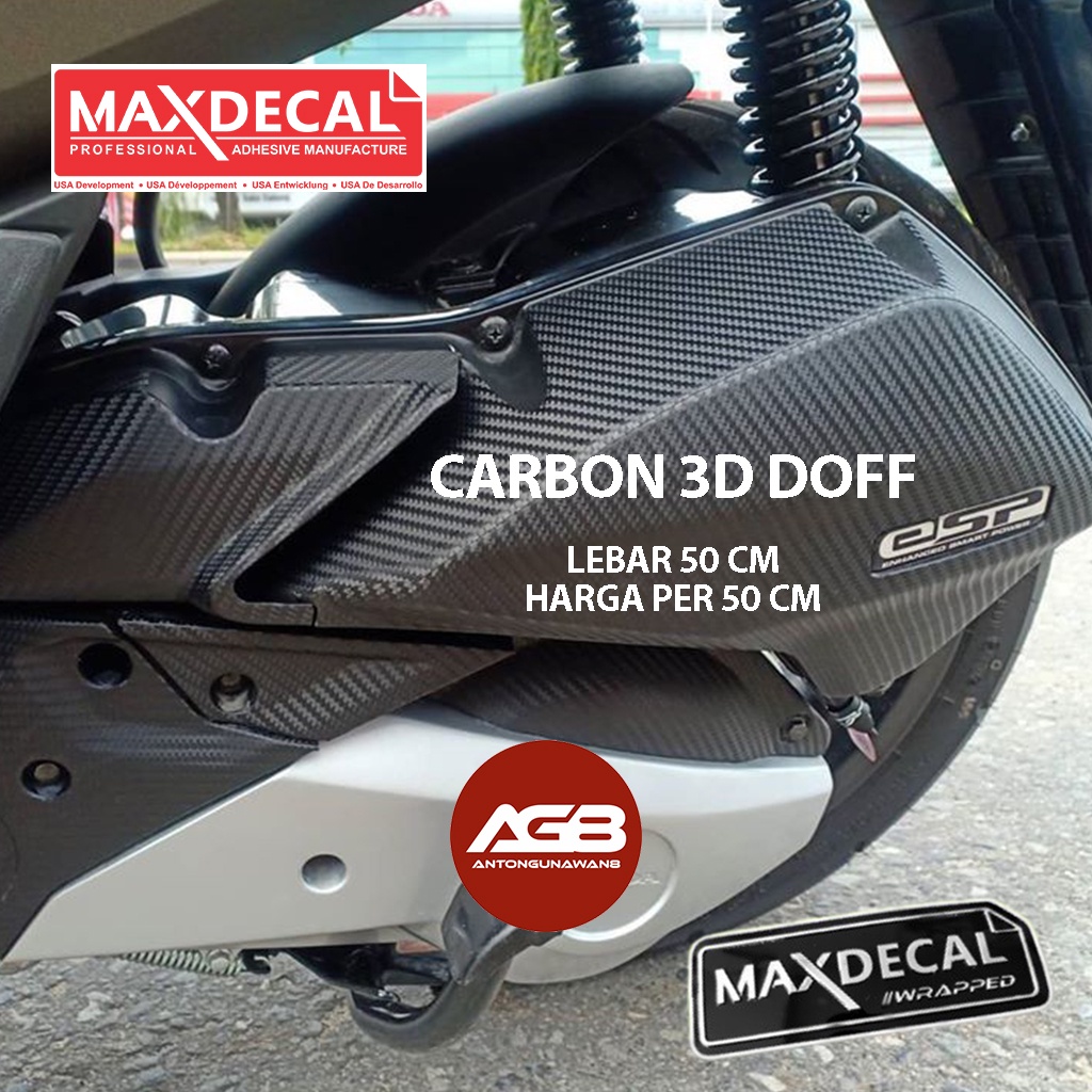 Jual Sticker MAXDECAL 7500 CARBON 3D HITAM DOFF Skotlet Karbon Ecer PER