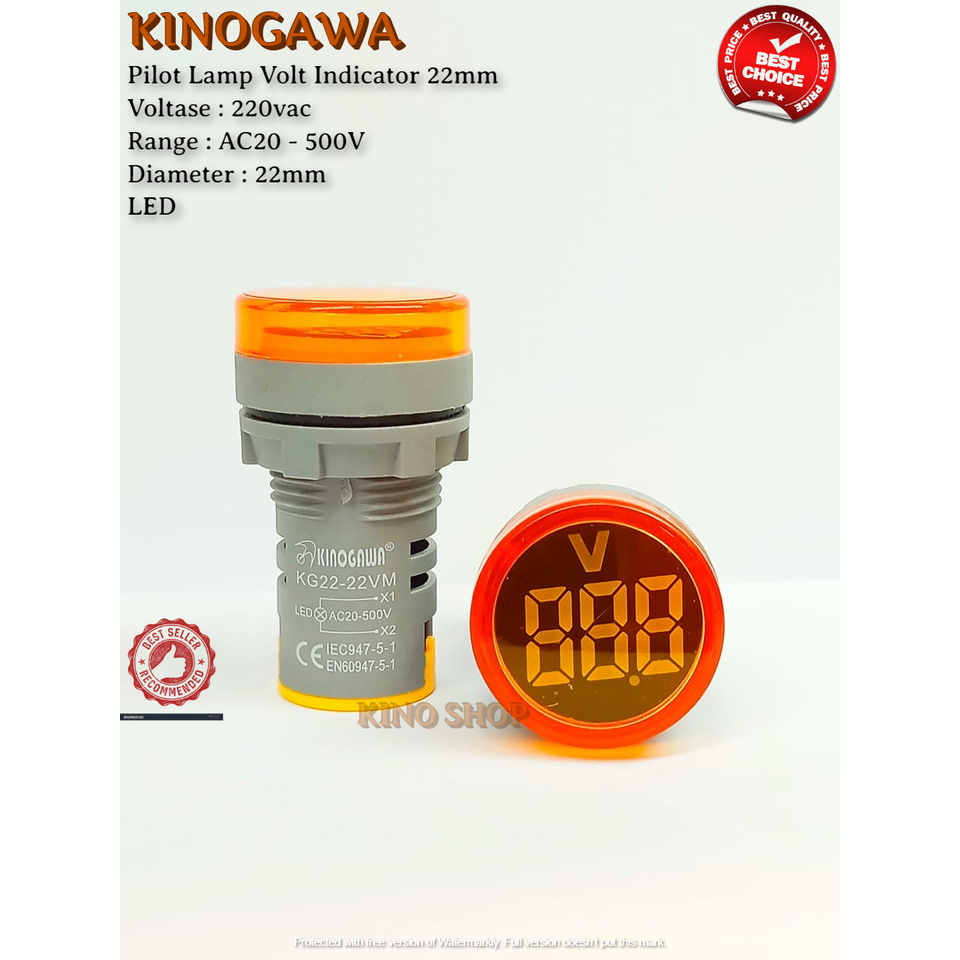 Jual Pilot Lamp Voltmeter 22mm Digital Kuning - Lampu Indikator ...