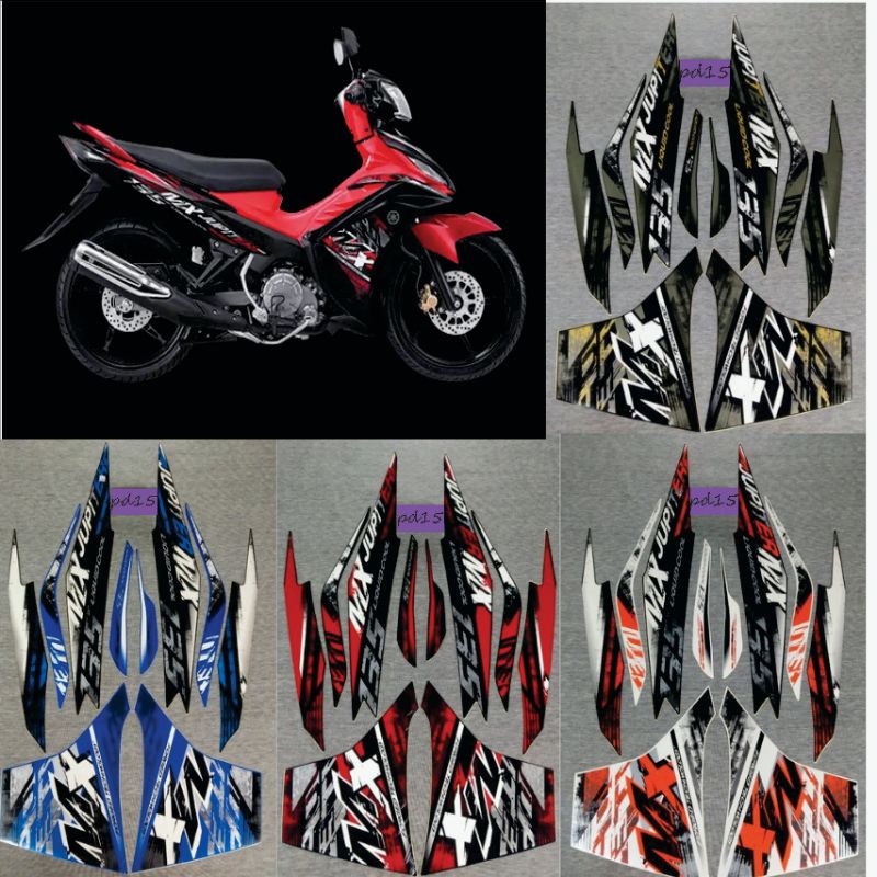 Jual stiker body standar yamaha Jupiter mx 2014,warna merah, orens