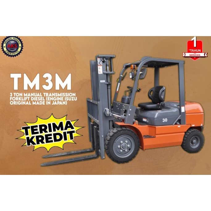 Jual Diesel Forklift Manual Transmission Isuzu Japan Beban 3 Ton Tm3M