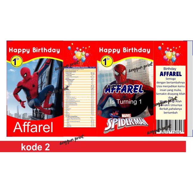 Jual label susu ulang tahun label susu kotak label susu ultah susu ...