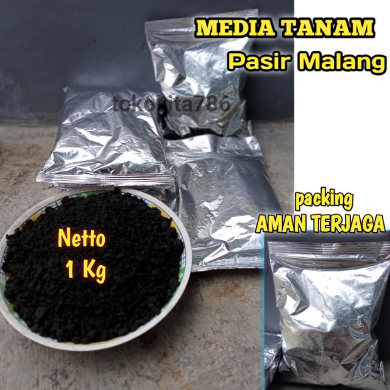 Media tanam pasir malang hitam 1 kg