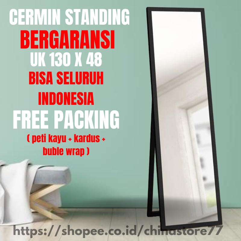 Jual Cermin Standing Mirror Full Body Kaca Cermin Aesthetic Model Berdiri Dekorasi Dinding