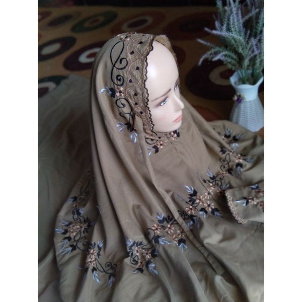 Jual Mukena Lajuran Terusan Bordir Pesantren Premium Cantik COD Grosir ...